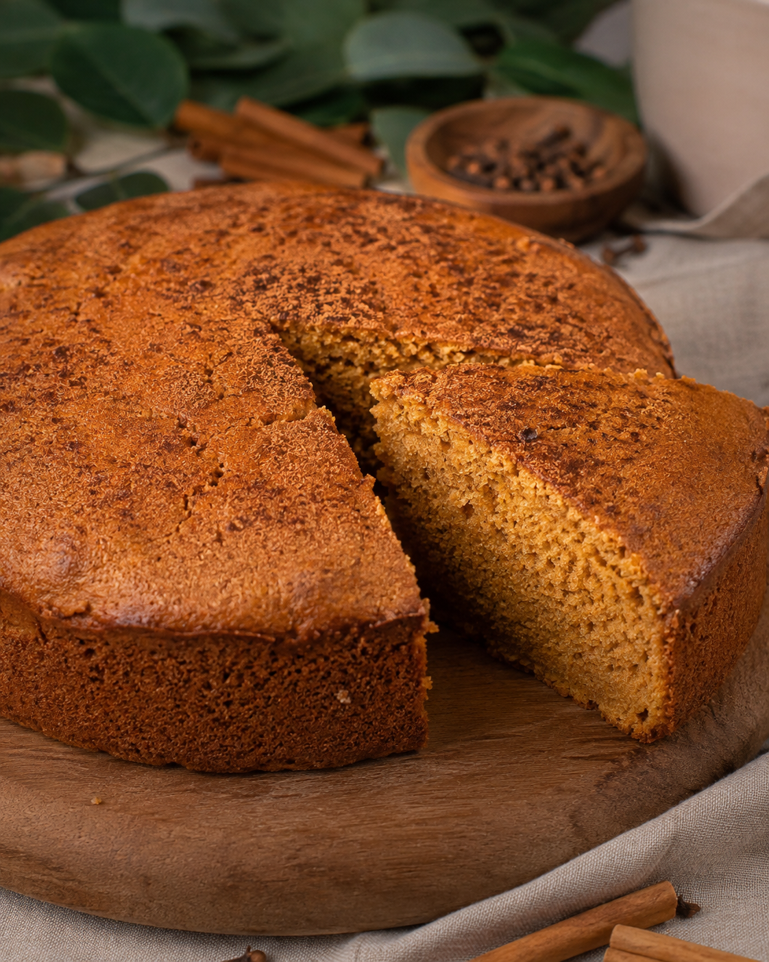 Torta especiada de auyama y canela
